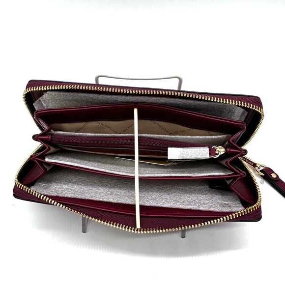 Michael Kors Large Continental Wallet Wristlet Dark Cherry - Picture 10 of 11